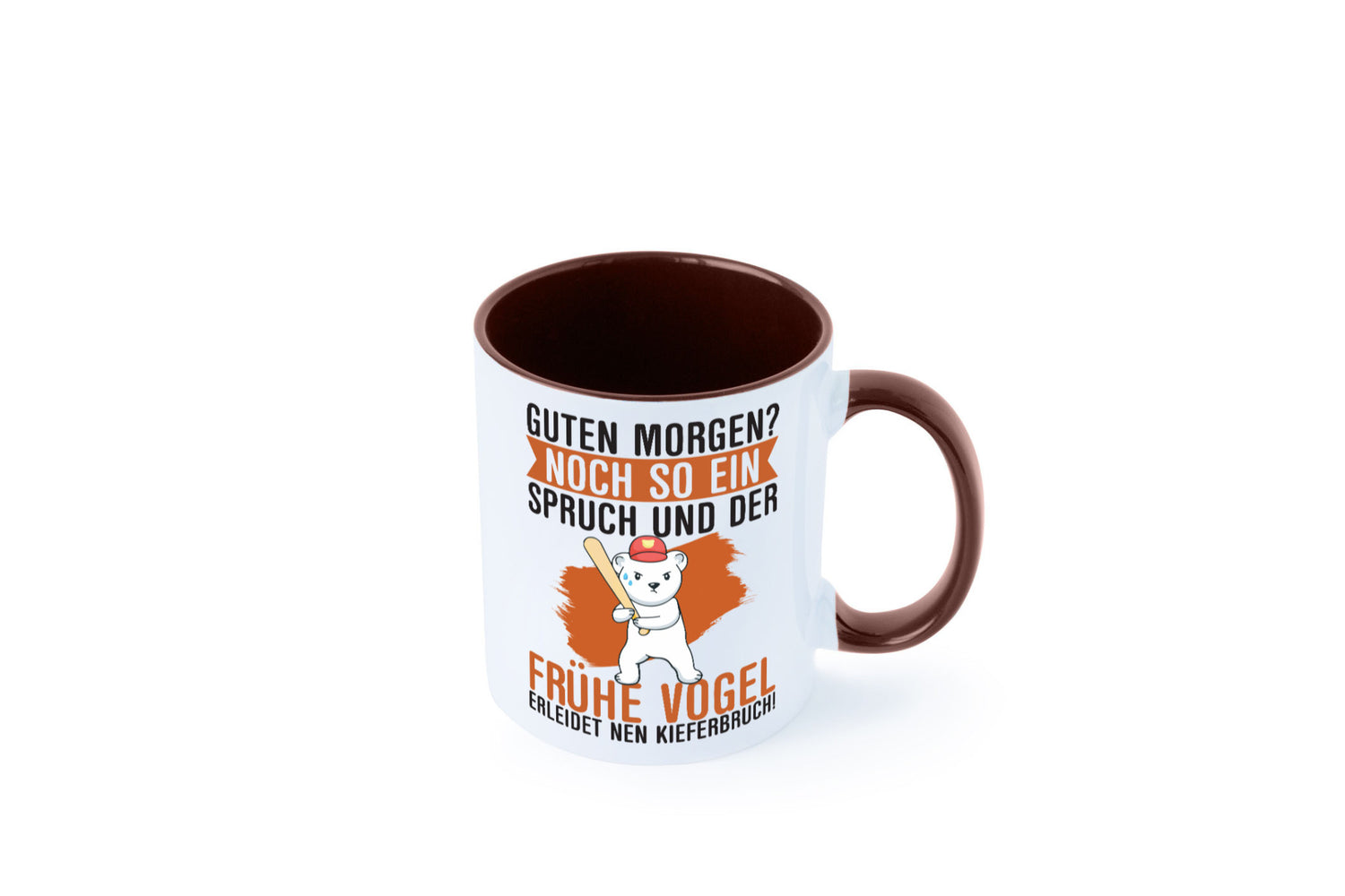 Guten Morgen | Bär Der frühe Vogel erledidet Kiferbruch Humor Geschenkidee Tasse