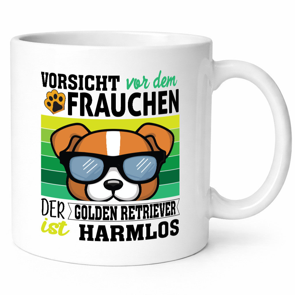 Vorsicht vor dem Frauchen Golden Retriever ist Harmlos lustiger Spruch Geschenk