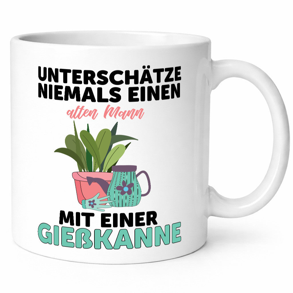 Niemals Mann mit Gießkanne unterschätzen | Blumen lustiger Spruch Geschenk