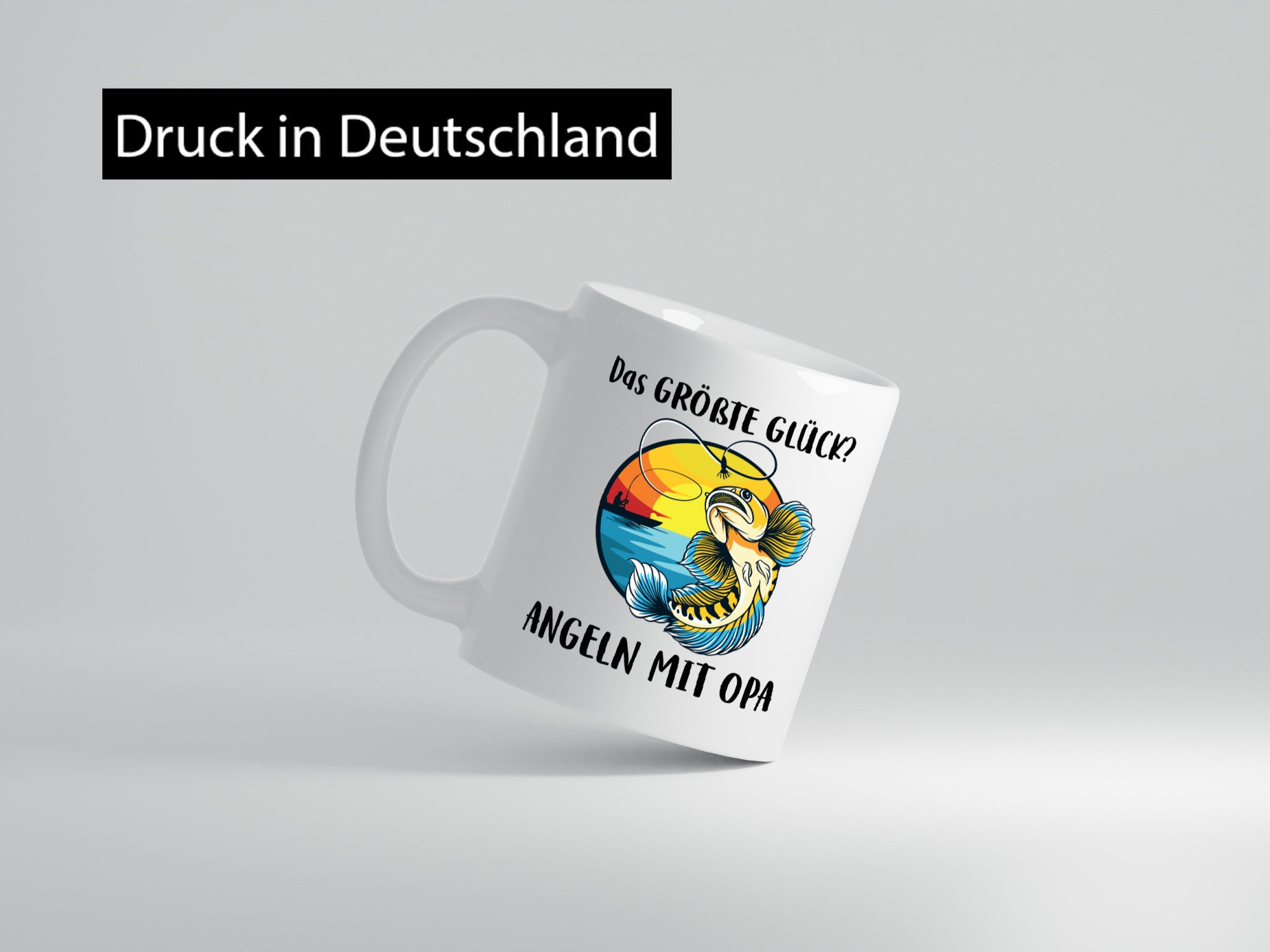 Das größte Glück angeln mit Opa | Angler Geschenkidee Familie Humor Tasse