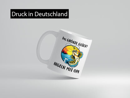 Das größte Glück angeln mit Opa | Angler Geschenkidee Familie Humor Tasse