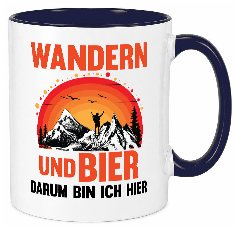 Wandern und Bier darum bin ich hier | lustiger Spruch Geschenk Humor