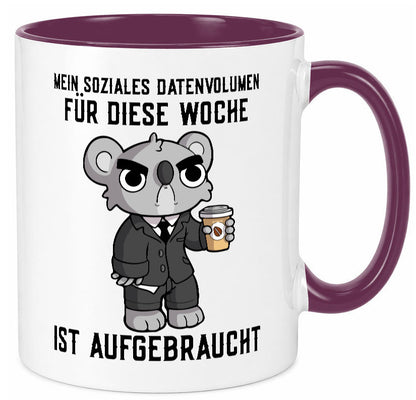 Soziales Datenvolumen | wütender Bär Einzelgänger Nerd Geschenkidee Humor Tasse