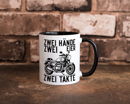 Zwei Hände | Zweitaktmotor Motorrad Moped Biker Geschenkidee Humor Tasse