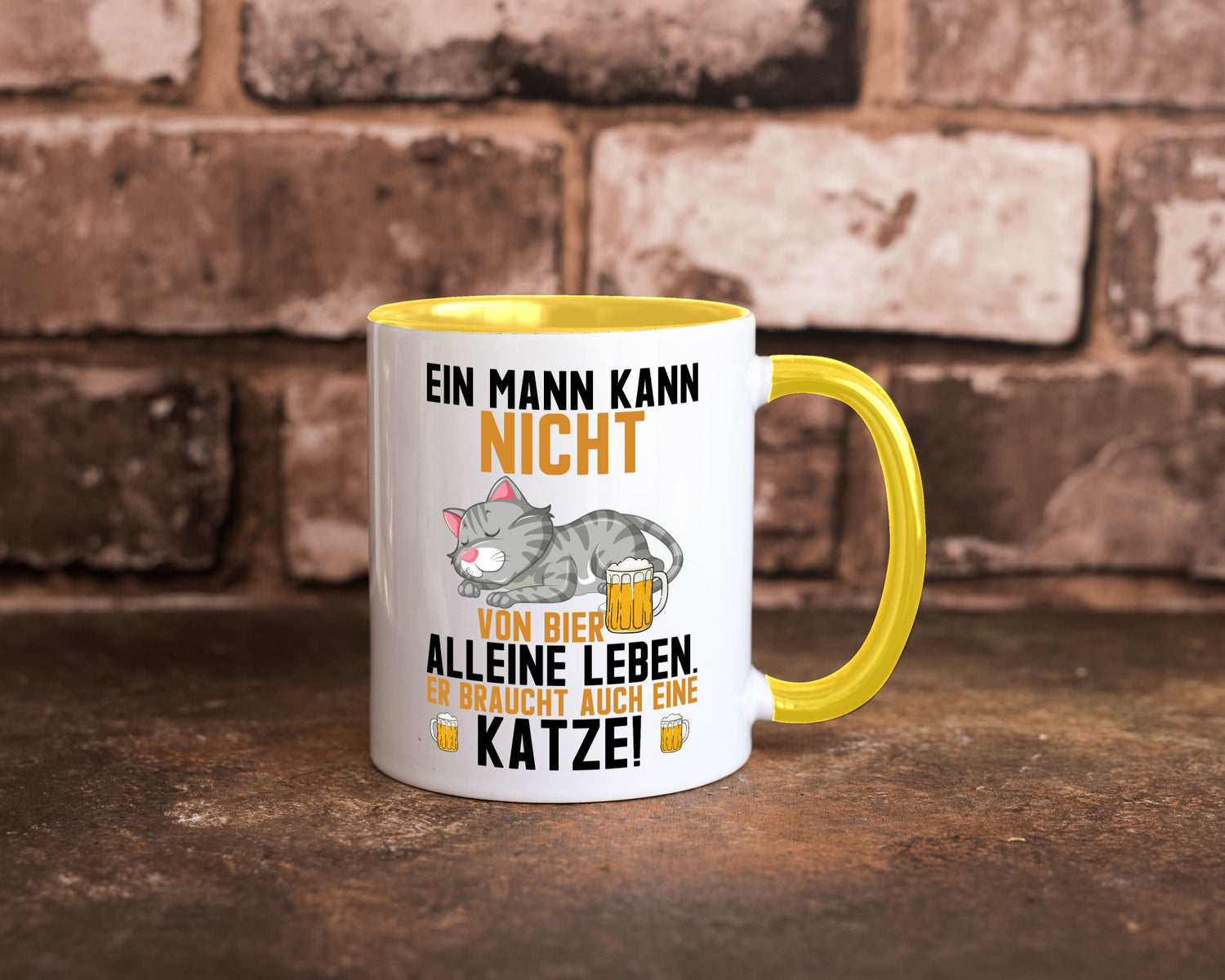 Von Bier leben | Mann braucht eine Katze Katzenliebhaber Geschenk Tierliebhaber
