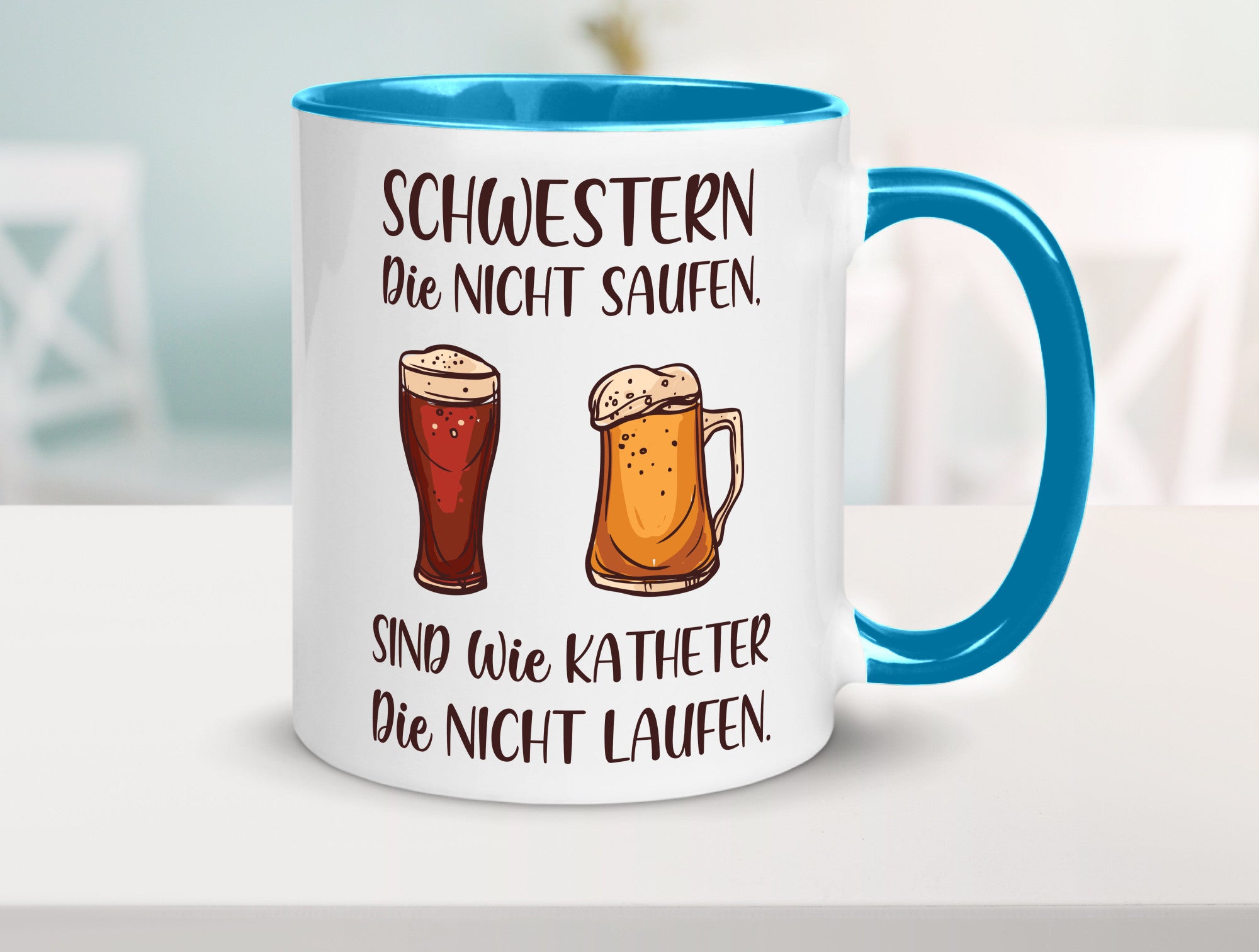 Schwestern die nicht saufen, Katheder laufen | Gläser lustiger Spruch Geschenk