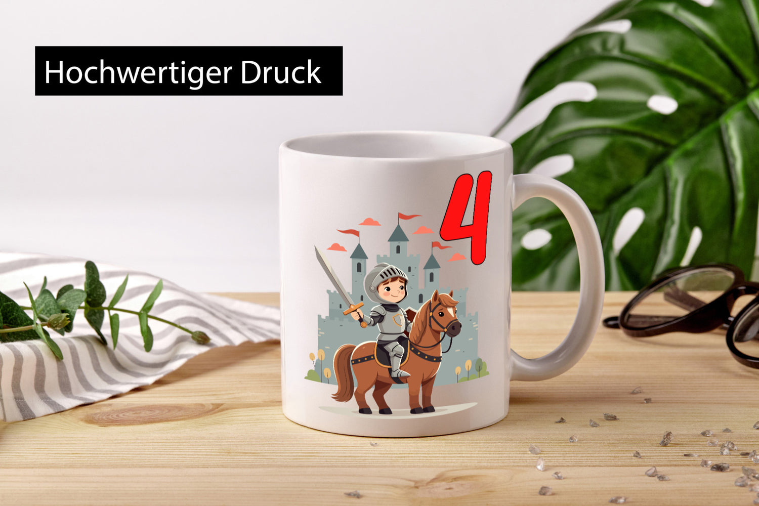 4. Geburtstag | 4 Jahre Ritter Junge Schloss Humor Geschenkidee Tasse