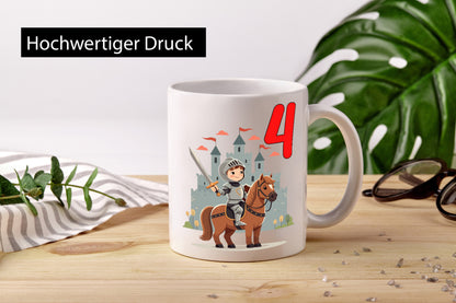4. Geburtstag | 4 Jahre Ritter Junge Schloss Humor Geschenkidee Tasse