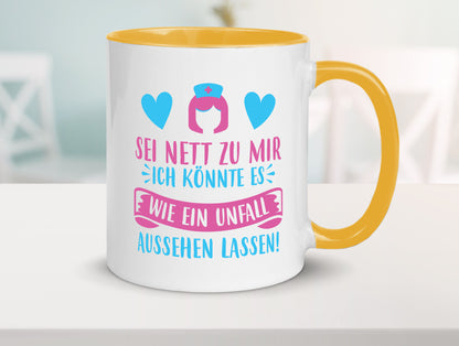 Sei nett, könnte wie ein Unfall aussehen | Kopf lustiger Spruch Geschenk Humor