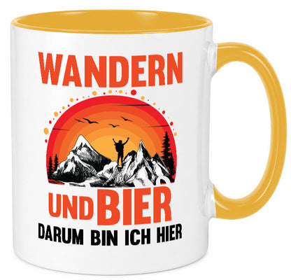 Wandern und Bier darum bin ich hier | lustiger Spruch Geschenk Humor