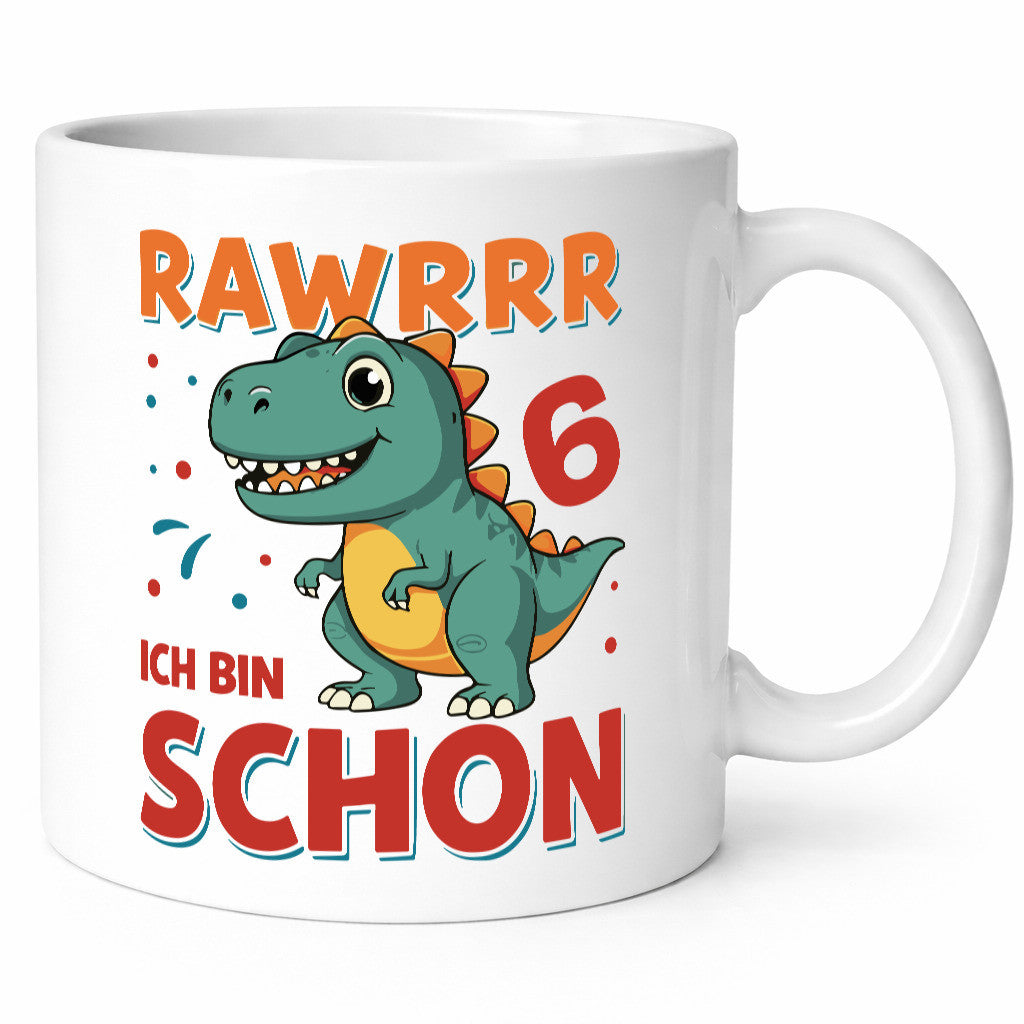 6. Geburtstag | 6 Jahre Rawr ich bin schon T-Rex lustige Geschenkidee Geschenk