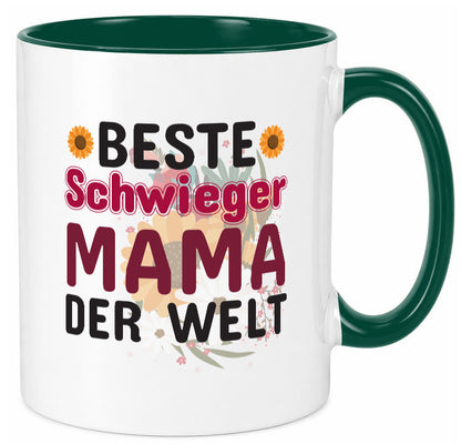 Beste Schwiegermama | Schwiegermutter Tasse Blumen Humor Familie Geschenkidee