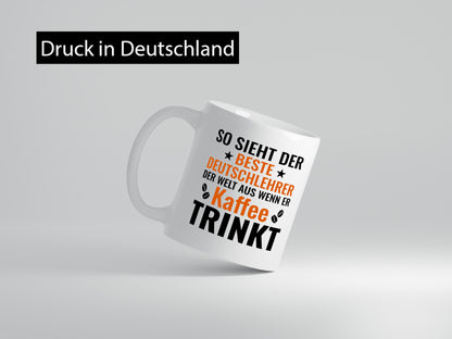 Kaffee trinkt: Deutschlehrer | Lehrer Schule Humor Geschenkidee Tasse