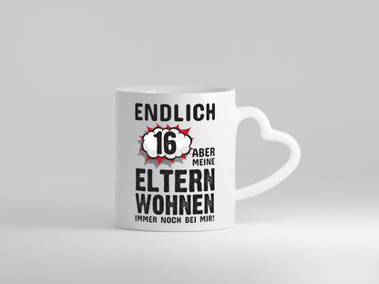 Endlich 16 | Geburtstag Tasse lustiges Statement lustiger Spruch Geschenk