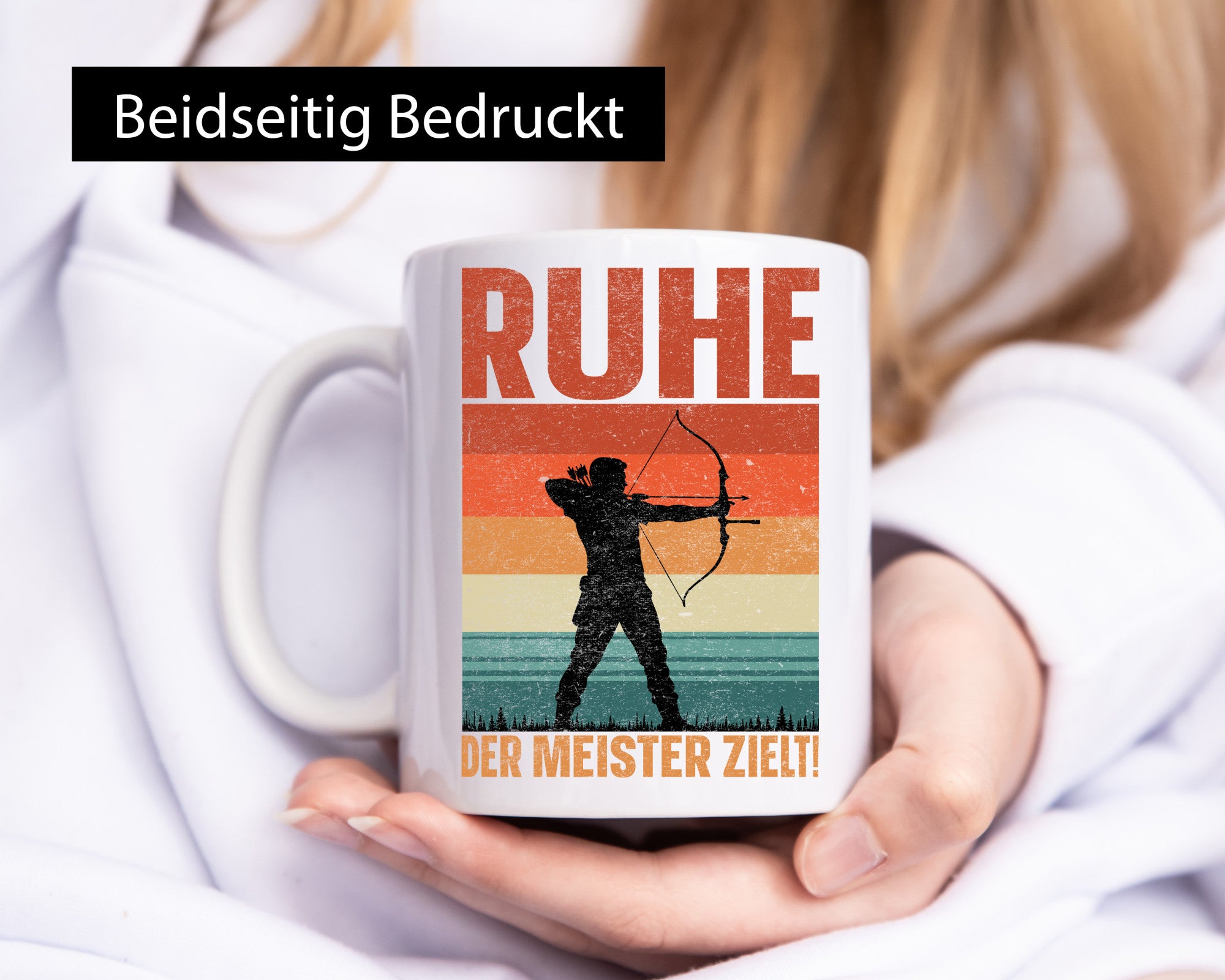 Ruhe der meister Zielt | Bogensport Bogenschütze Humor Geschenkidee Tasse