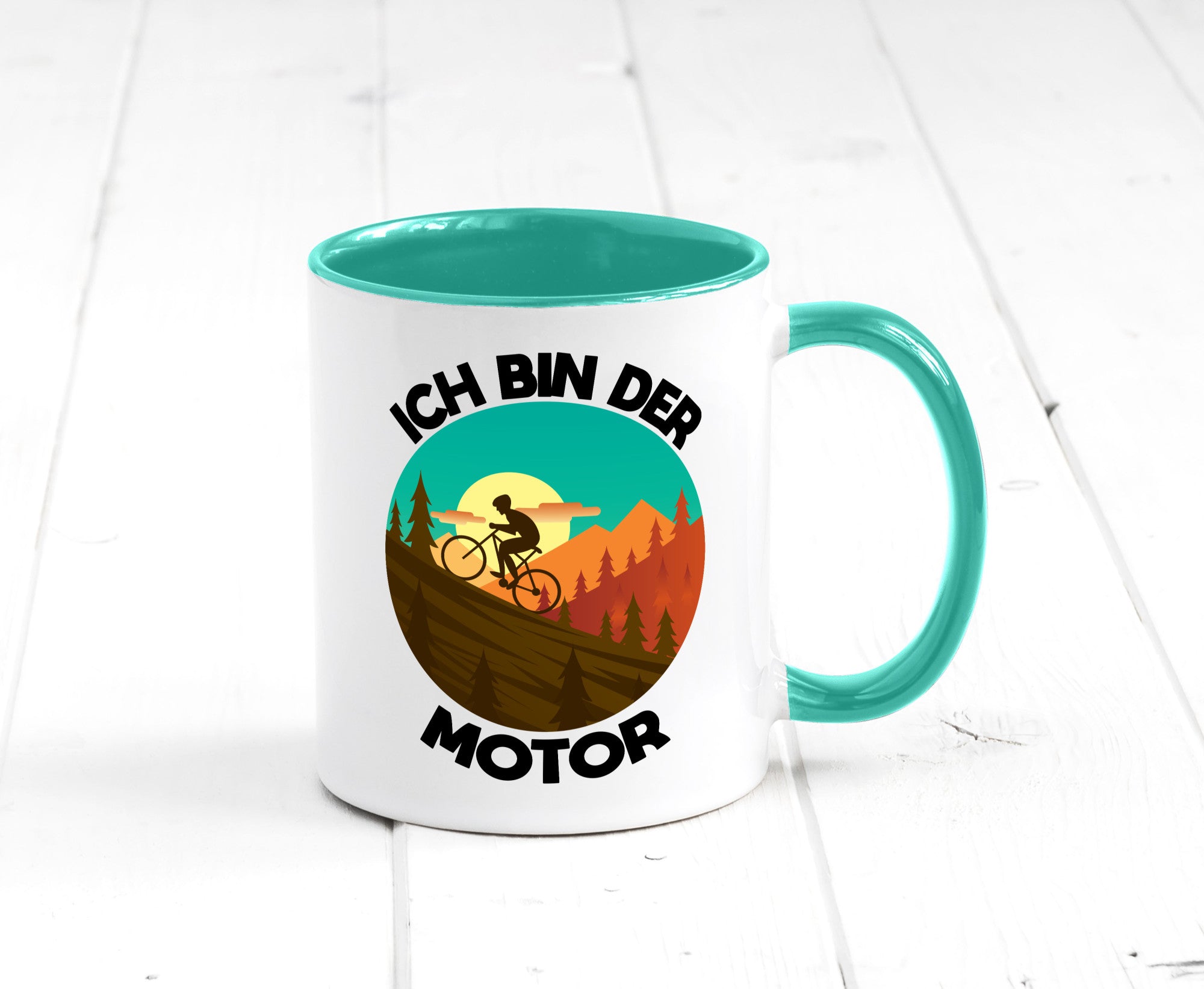 Ich bin der Motor | Mountainbiking Fahrrad Berge Geschenkidee Humor Tasse