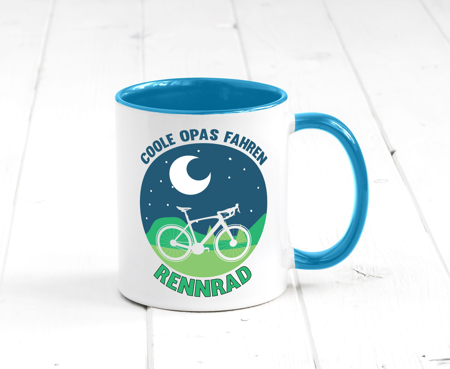 Coole Opas fahren Rennrad | Mond Landschaft Geschenk Familie Geschenkidee
