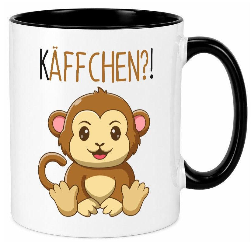 Käffchen? | süßer Affe Frauen Becher niedlich Humor Geschenkidee Tasse