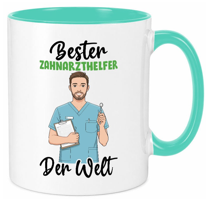 Bester Zahnarzthelfer | Zahnmedizin v2 lustiger Spruch Geschenk Humor Tasse