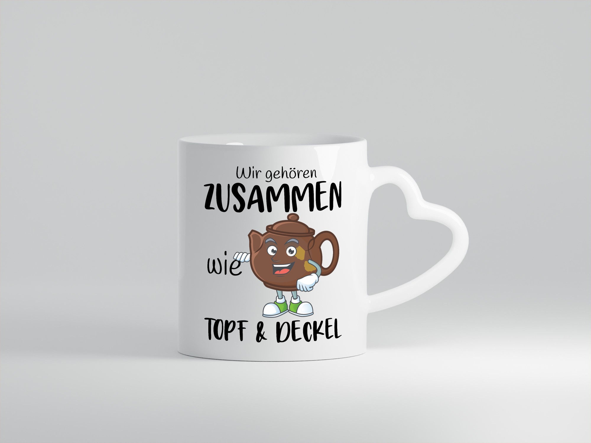 Wir gehören zusammen | Topf &amp; Deckel Beziehung lustiger Spruch Geschenk Humor