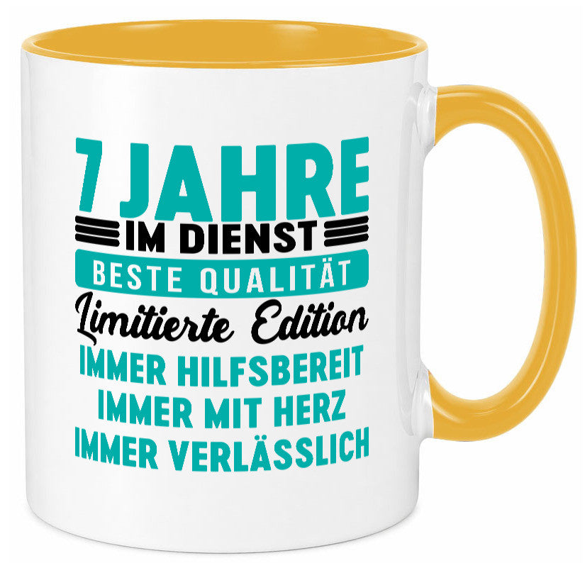 7 Jahre im Dienst | Jubiläum Arbeit v5 Humor Kollegen Büro Geschenkidee Tasse