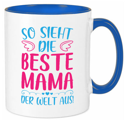 Beste Mama der Welt | Herzchen Geschenk Familie Geschenkidee lustiger Spruch Tasse