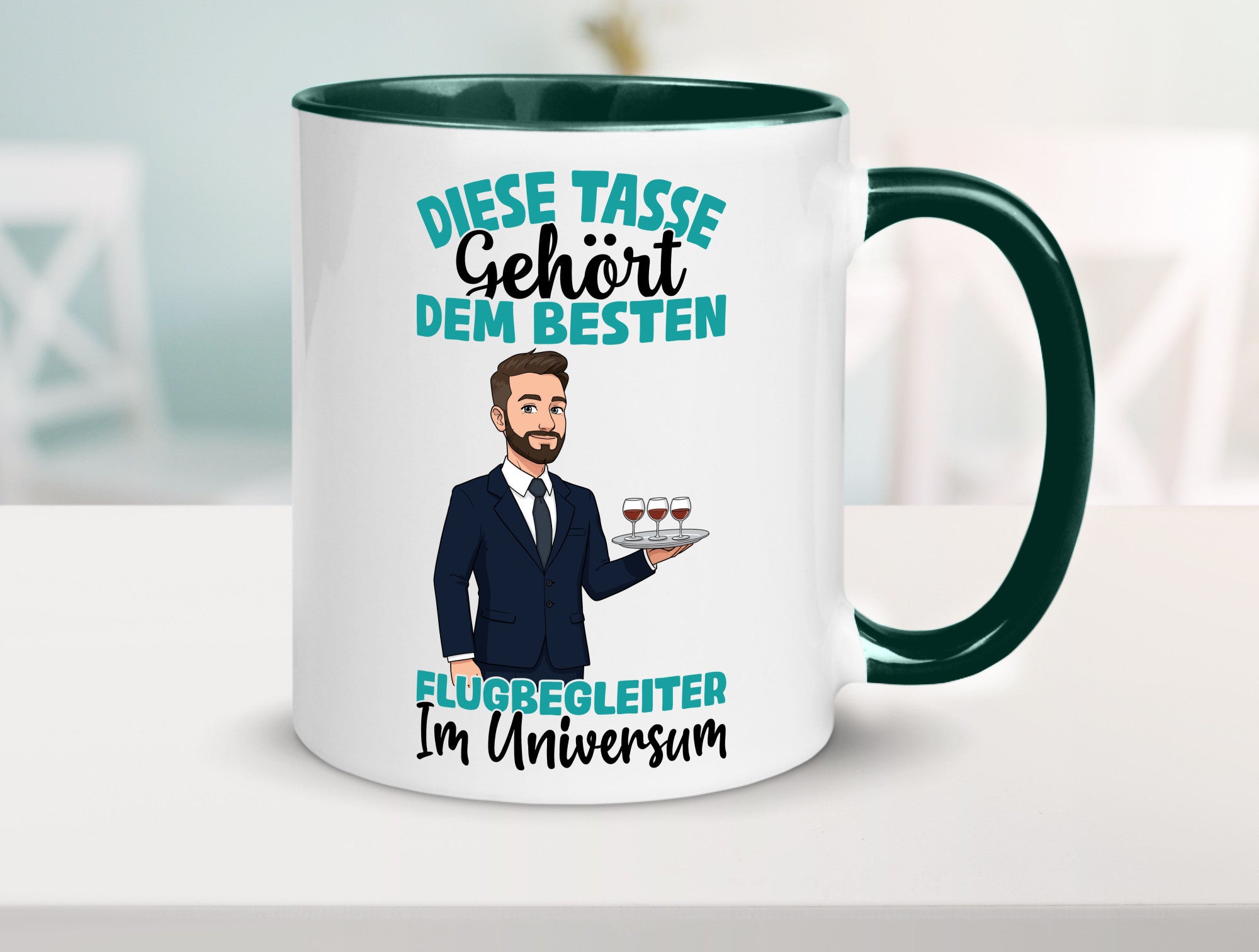 Im Universum: Flugbegleiter | Steward Flughafen Humor Geschenkidee Tasse