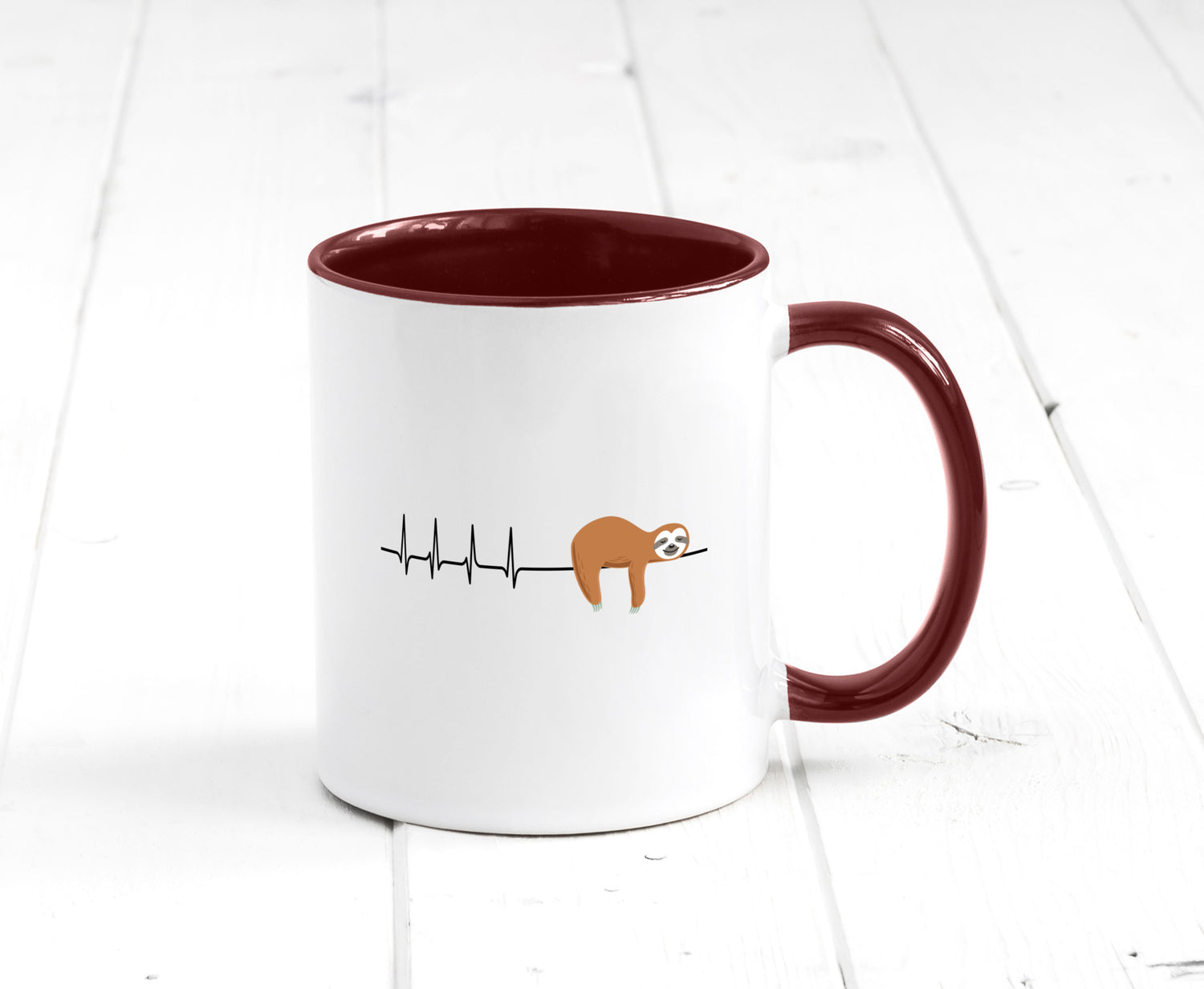 Herzschlag Faultier | Faulheit Morgenmuffel faul Humor Tierliebhaber