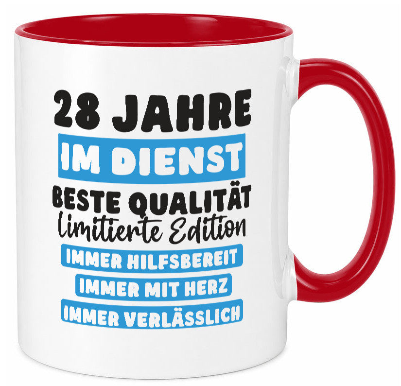 28 Jahre im Dienst | Jubiläum Arbeit v6 lustig Kollegen Büro Geschenk Tasse