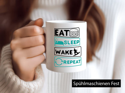 Wakeboarder | Surfer Becher Repeat Humor Geschenkidee Tasse