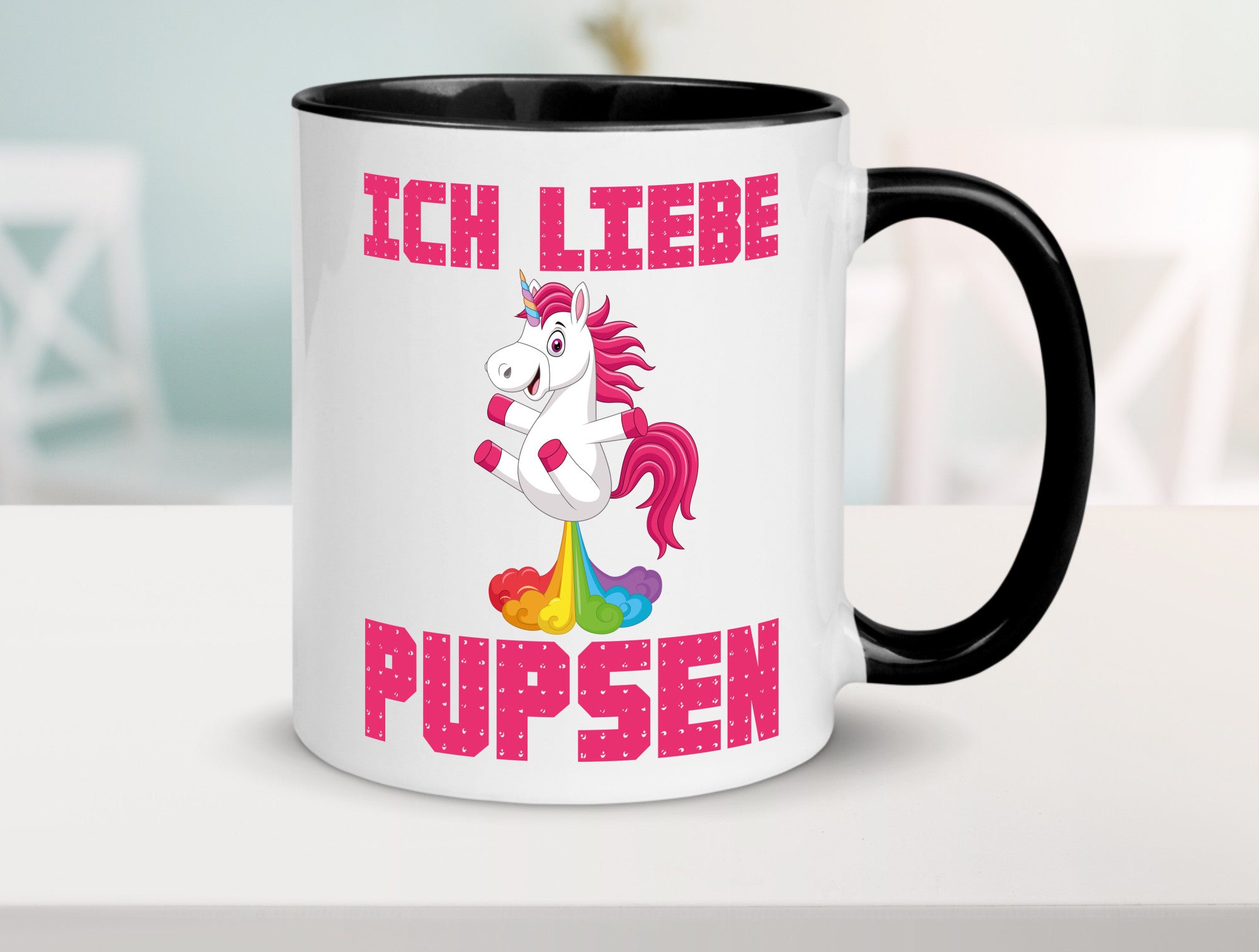 Ich liebe pupsen | Einhorn Pups lustiger Spruch Humor Geschenkidee Tasse