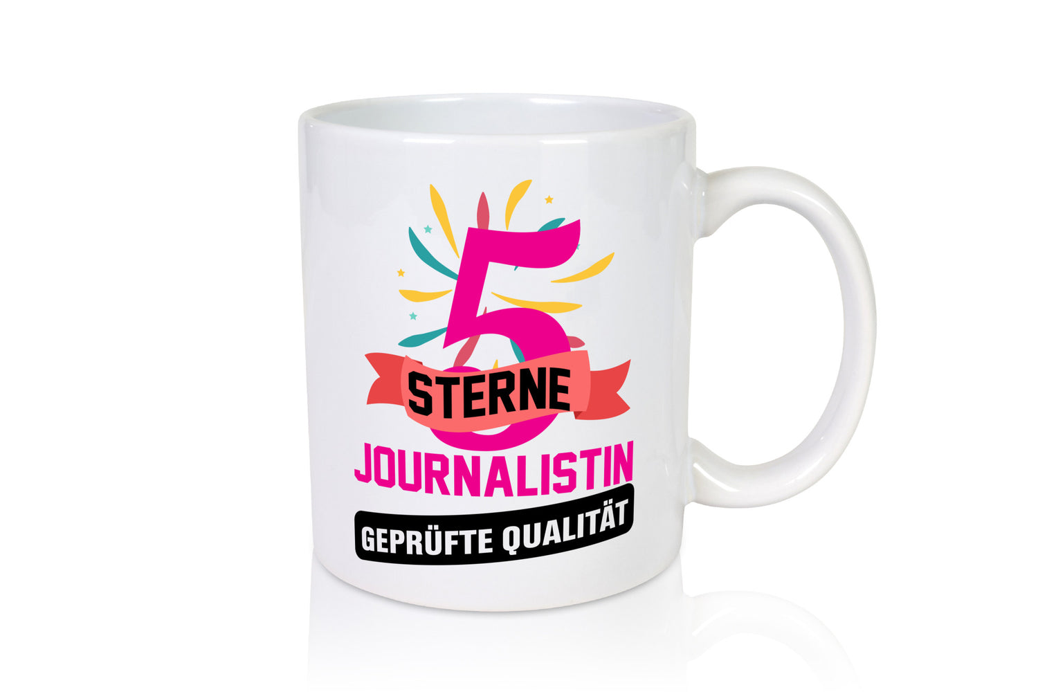 5 Sterne Journalist geprüfte Qualität Humor Geschenkidee Tasse