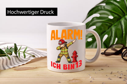 13. Geburtstag | 13 Jahre Feuerwehr Junge Humor Geschenkidee Tasse