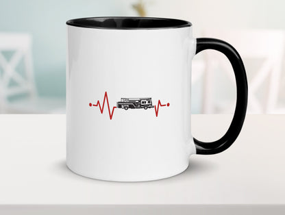 Herzschlag | Feuerwehrfahrzeug Feuerwehr Humor Geschenkidee Tasse