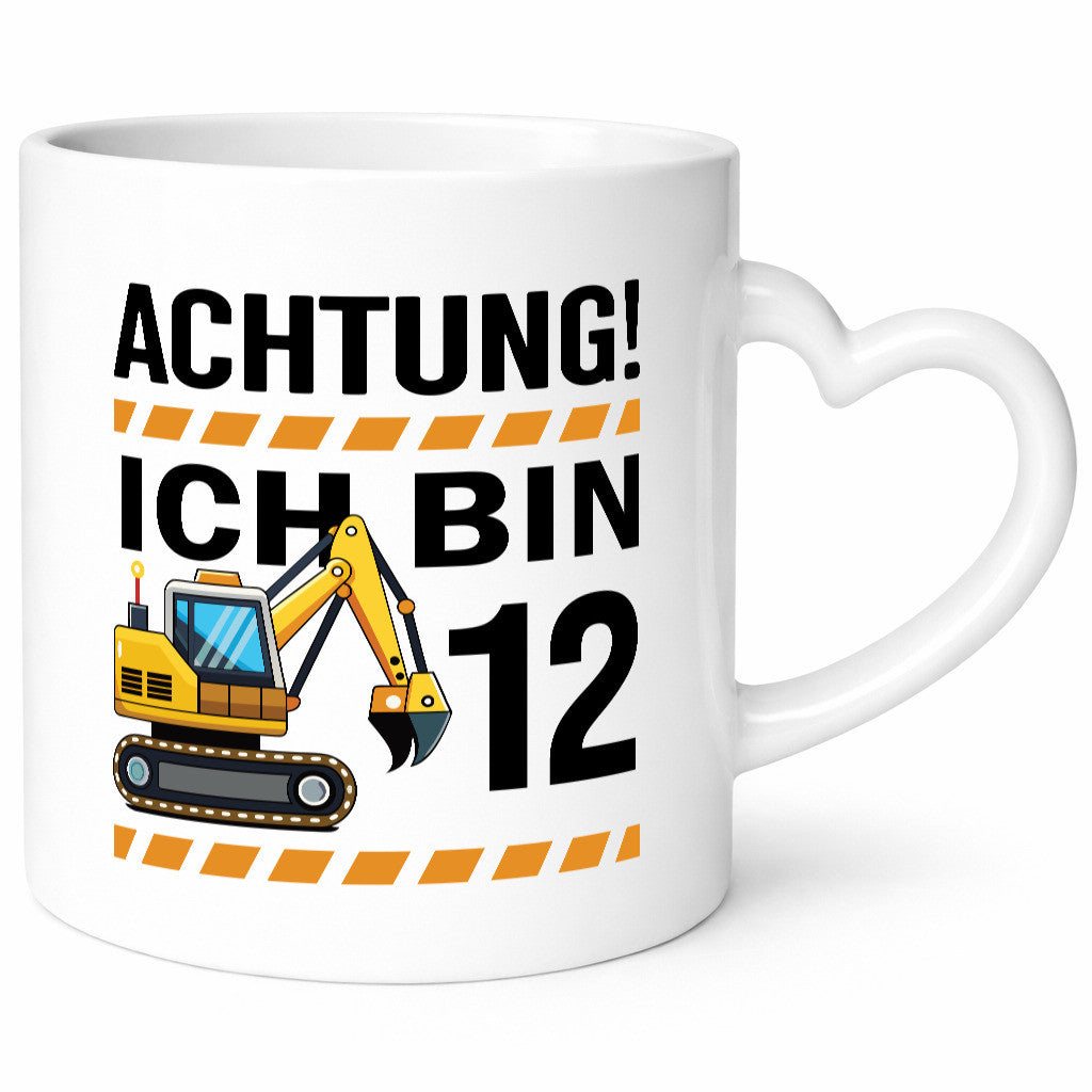 12 Geburtstag Ich bin | Bagger Junge Geschenk Geschenkidee lustiger Spruch Tasse