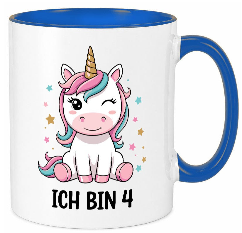 4. Geburtstag | 4 Jahre Einhorn Mädchen lustig Geschenkidee Geschenk Tasse