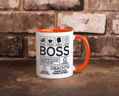 Achtung Probleme Boss | Führungskraft Vorgesetzter lustig Humor Geschenkidee Tasse