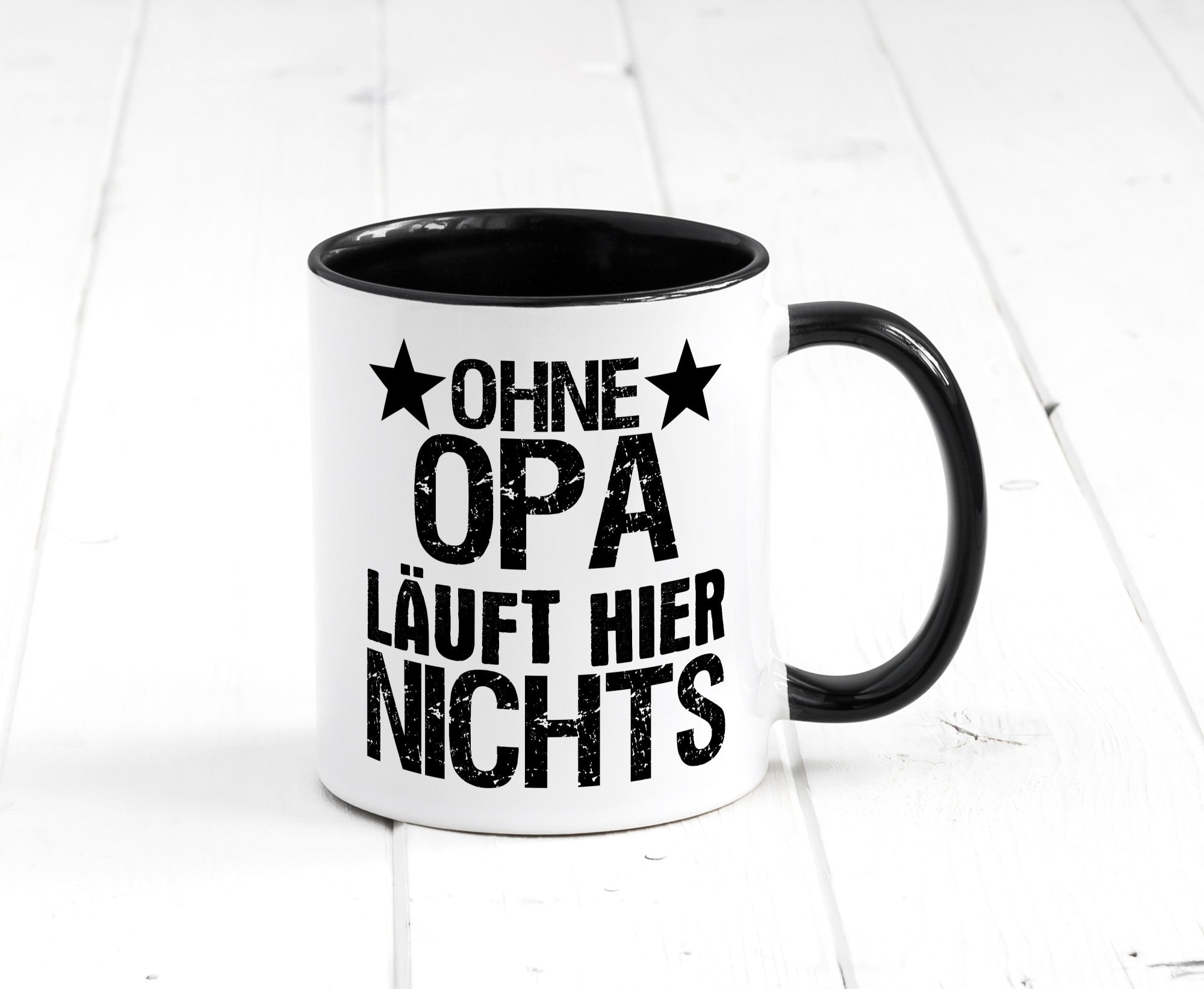 Ohne Opa läuft hier nichts | Sterne Geschenkidee Familie Humor Tasse