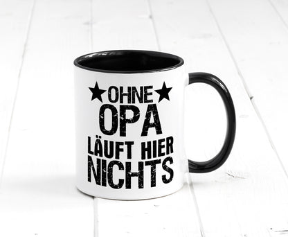 Ohne Opa läuft hier nichts | Sterne Geschenkidee Familie Humor Tasse