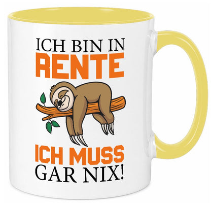 Ich bin in Rente lustig Humor Geschenkidee Geschenk Tasse
