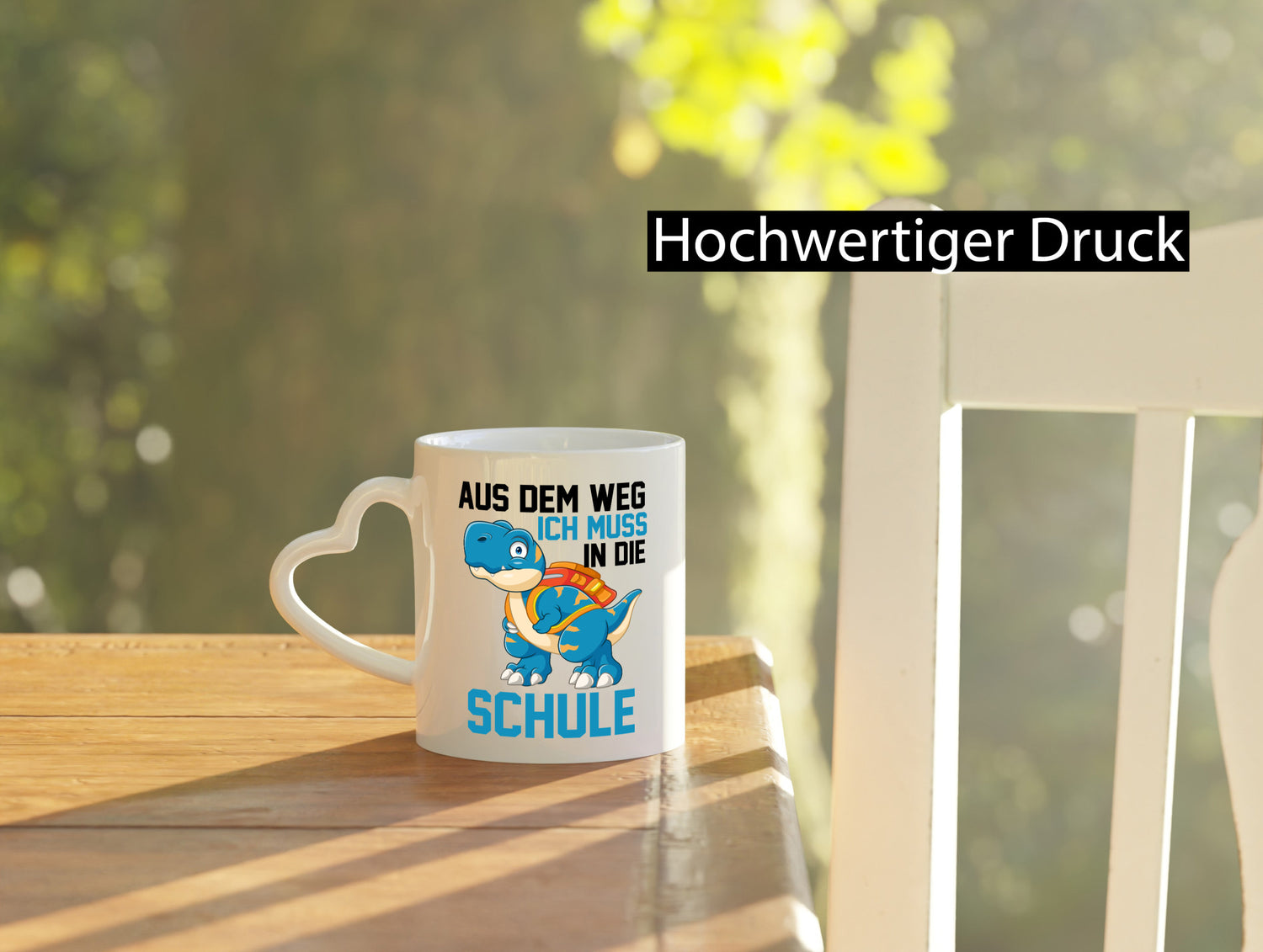 Aus dem weg ich muss in die Schule | Einschulung T-Rex Humor Geschenkidee Tasse