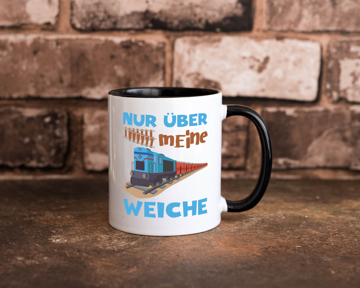 Nur über mein Weiche | Eisenbahn Weichen lustiger Spruch Geschenk Humor Tasse