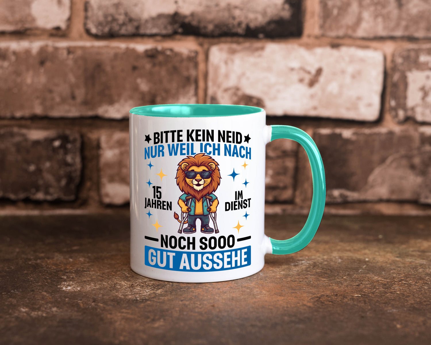 15 Jahre im Dienst | Arbeitsjubiläum Arbeit lustig Kollegen Büro Geschenk Tasse