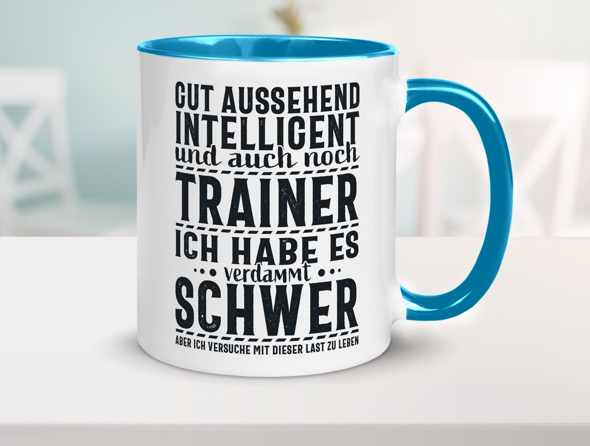 Gut aussehender Trainer |gestrichelte Linie | Punkte lustiger Spruch Geschenk