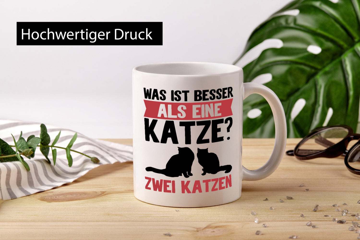 Zwei Katzen lustig Tierliebhaber Humor Geschenk Tasse