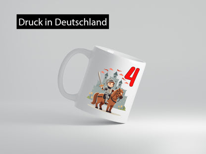 4. Geburtstag | 4 Jahre Ritter Junge Schloss Humor Geschenkidee Tasse
