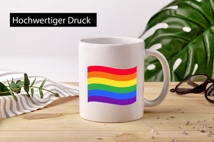 LGBTQ+ Tasse | bunter Regenbogen bunte Flagge LGBT Humor Geschenkidee