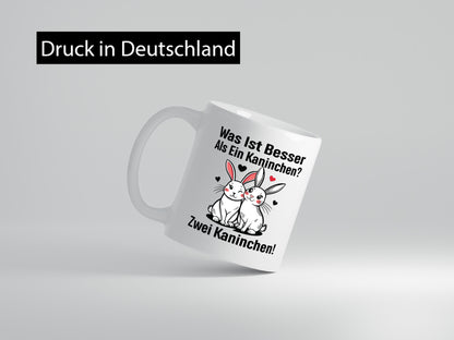 Was ist besser als 1 Kaninchen | Süßes Humor Geschenkidee Tasse