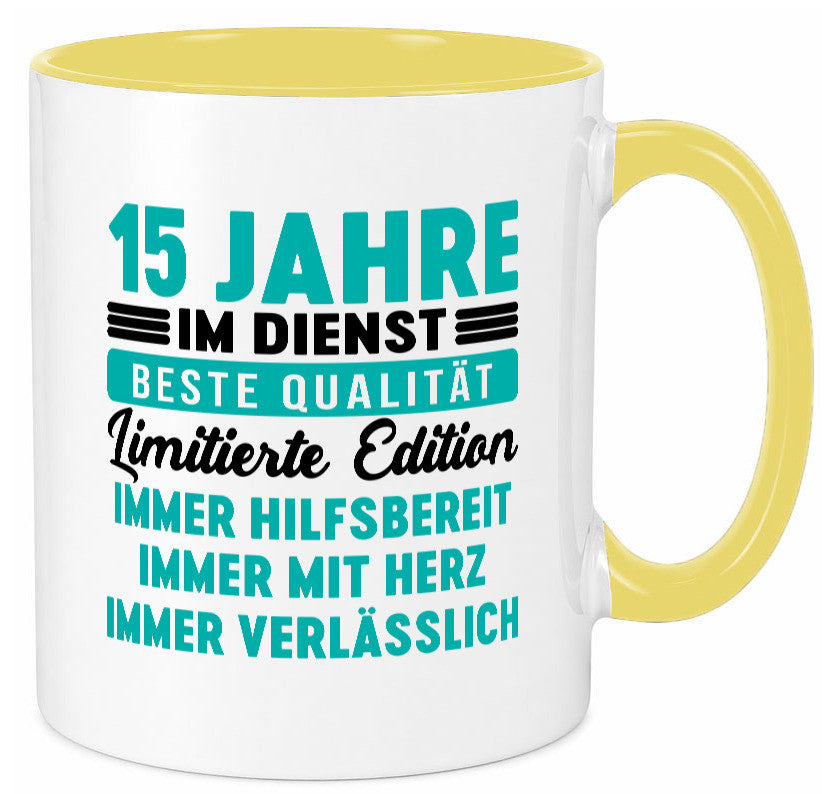15 Jahre im Dienst | Jubiläum Arbeit v5 lustig Kollegen Büro Geschenk Tasse