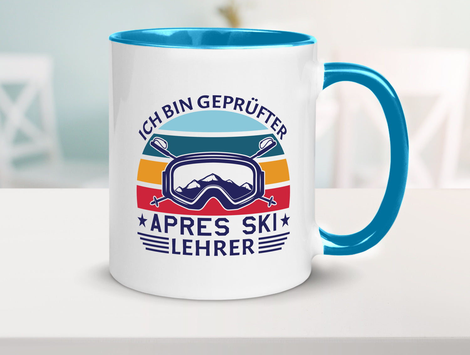Geprüfter Apres Ski Lehrer | Ski-Brille Berge Ski-Stöck lustig Humor